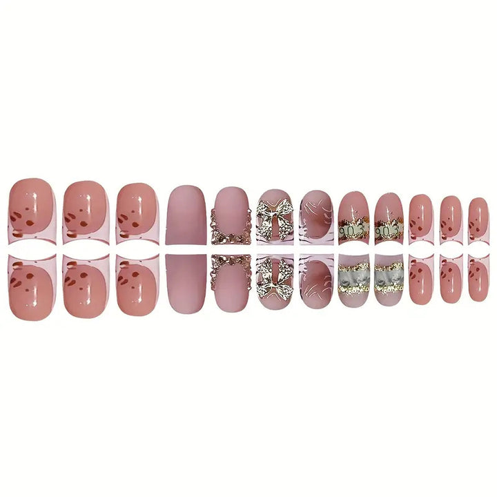 Decorative Gold-Accented Press-On Nail Art Kalsten