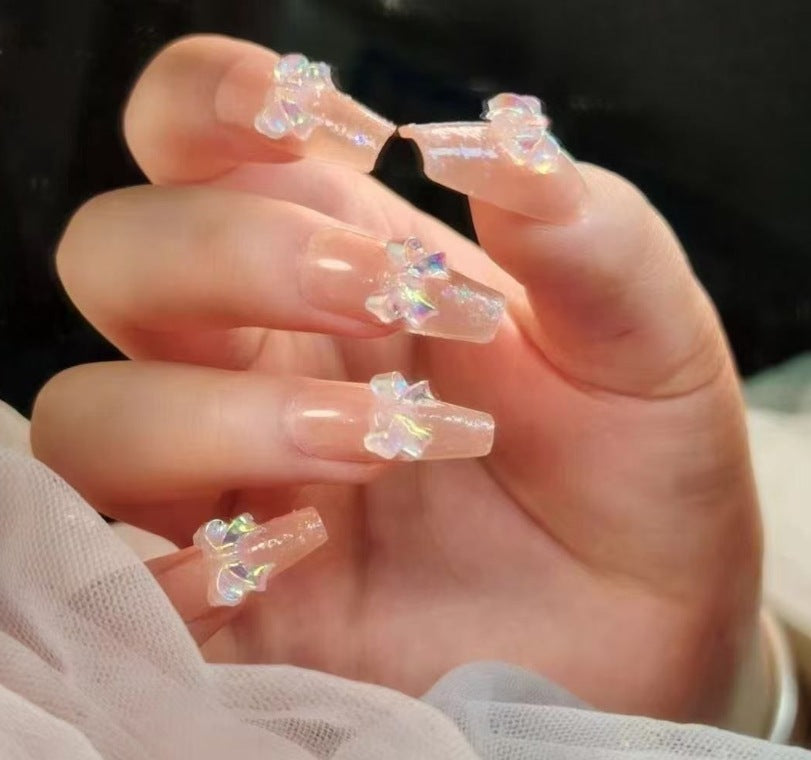 Decorative Glitter French Tip Nail Enhancements Kalsten