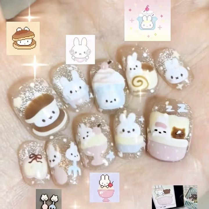Whimsical Character Press-On Nail Art Set Kalsten