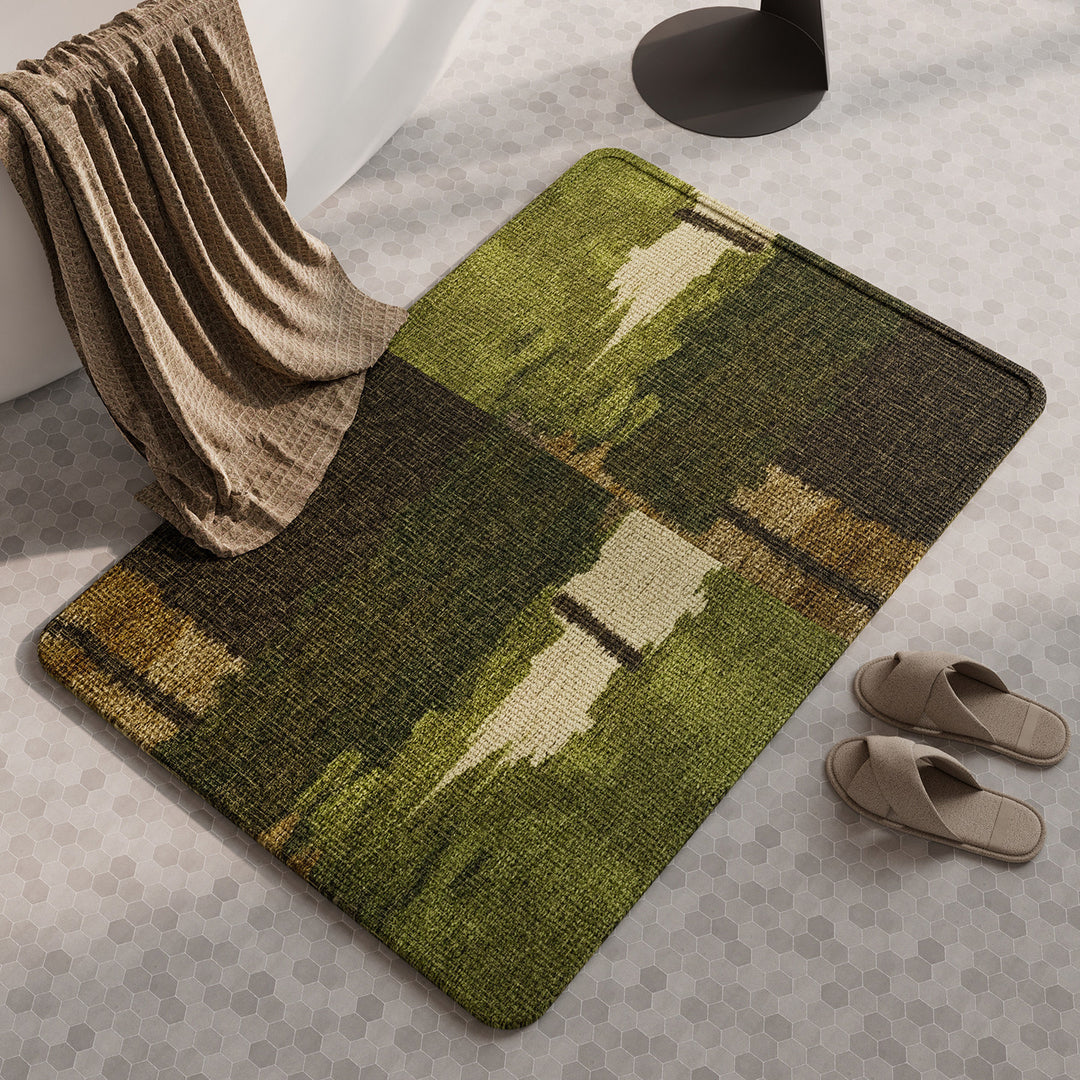 Soft Linen Textured Bathroom Mat