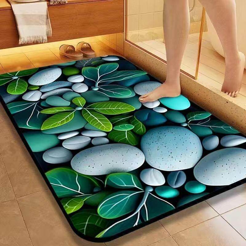 Textured Stone Pattern Bath Mat