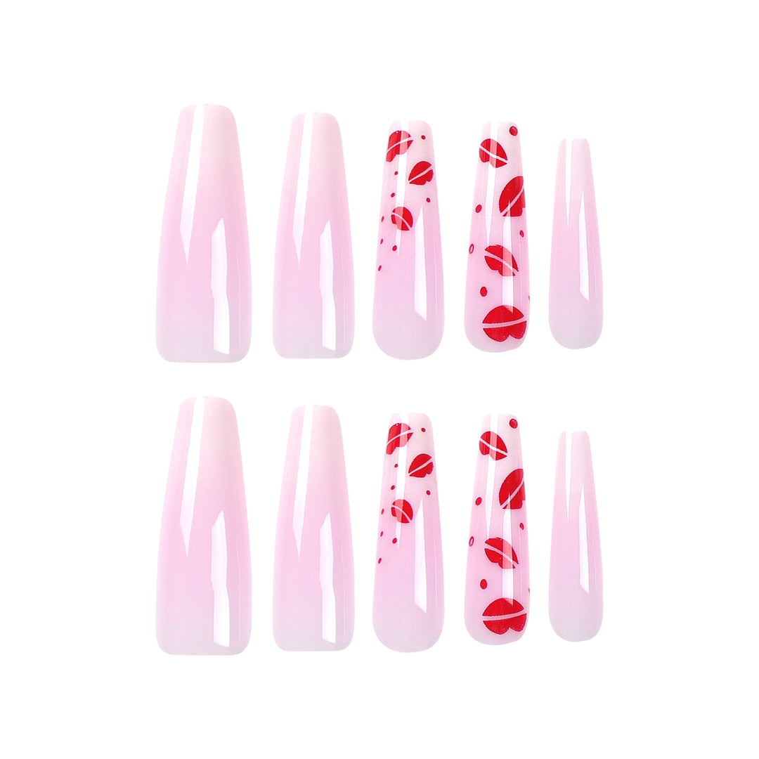 Artistic stiletto nails with lip motifs Kalsten