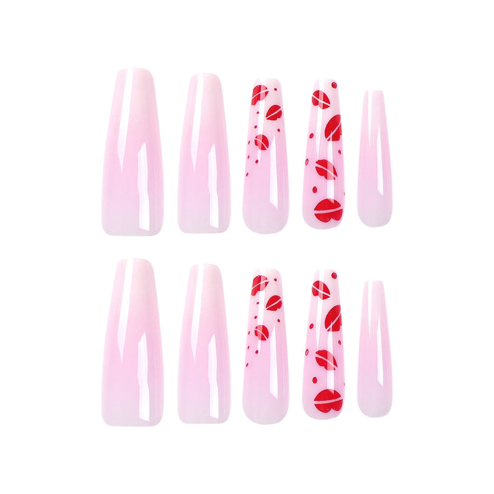 Artistic stiletto nails with lip motifs Kalsten