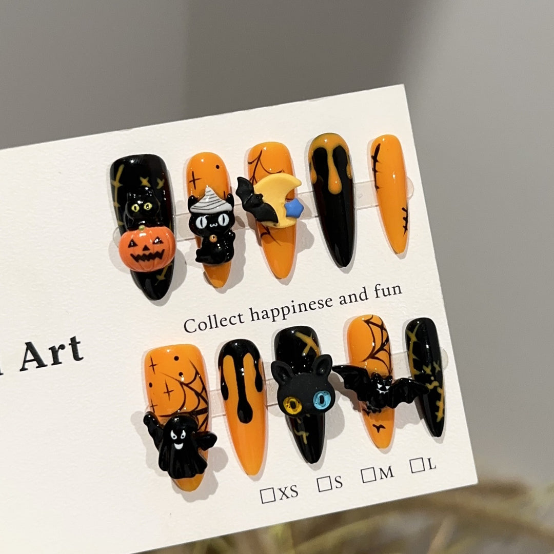Halloween-Themed 3D Press-On Nail Art Set