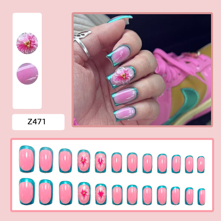 Elegant Artificial Nails with Botanical Designs Kalsten