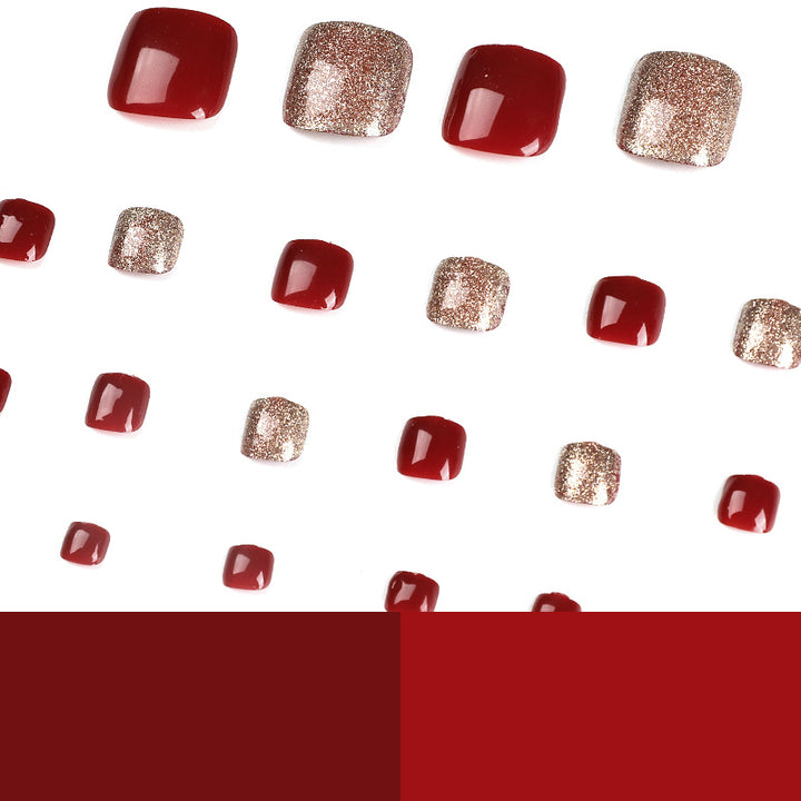 Elegant foot nail art with glitter and gradient Kalsten