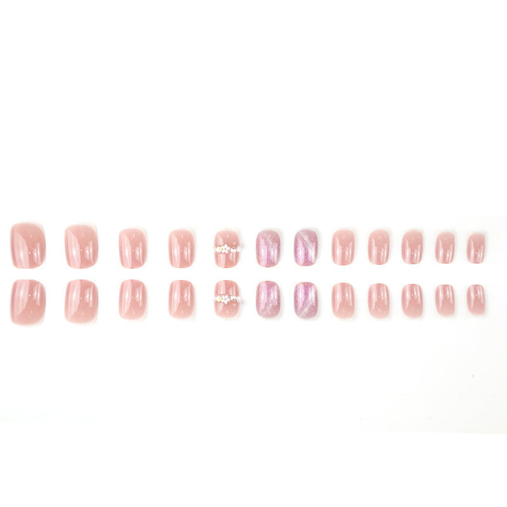 Elegant Pearl Accented Press-On Nail Art