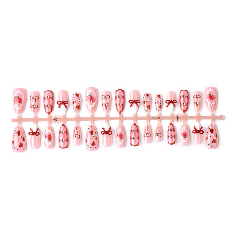 Decorative Strawberry-Themed Press-On Nail Tips Kalsten