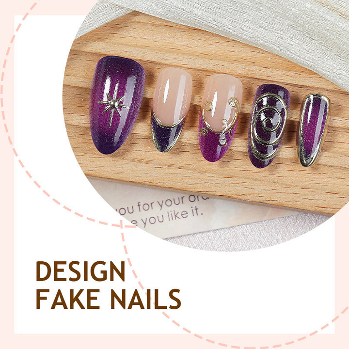Acrylic nail set with elegant shimmer design Kalsten