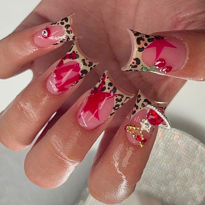 Artistic Leopard Print Press-On Nail Art Kalsten