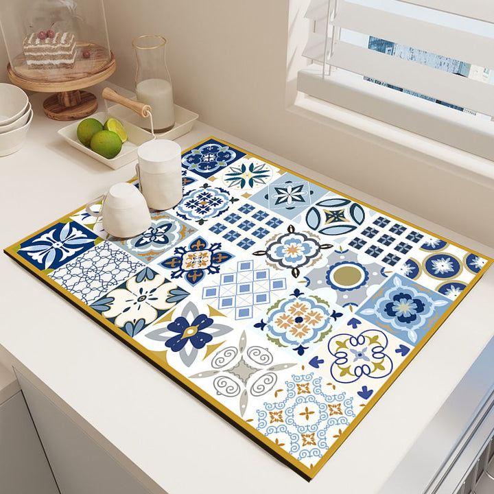 Elegant Mosaic Pattern Kitchen Mat Kalsten