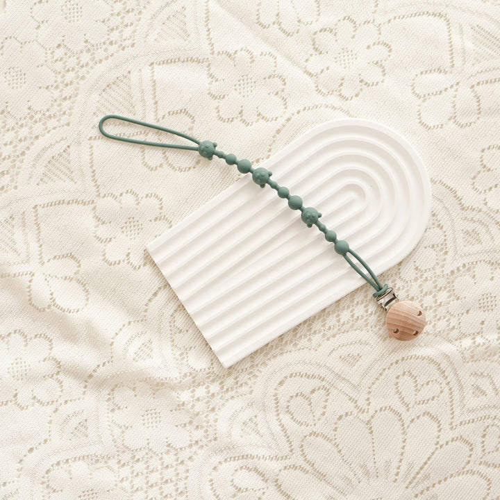 Silicone Beaded Pacifier Clip with Safety Lock