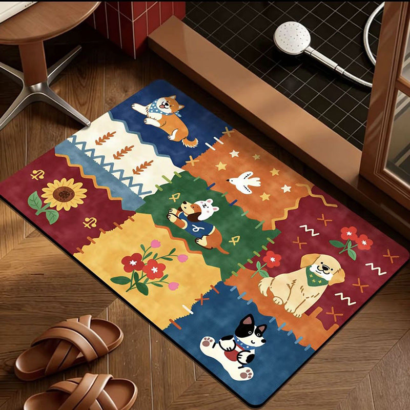 Playful Cat-Themed Bath Mat