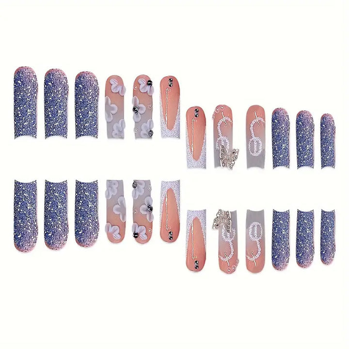 Decorative 3D Floral Press-On Nail Art Kalsten