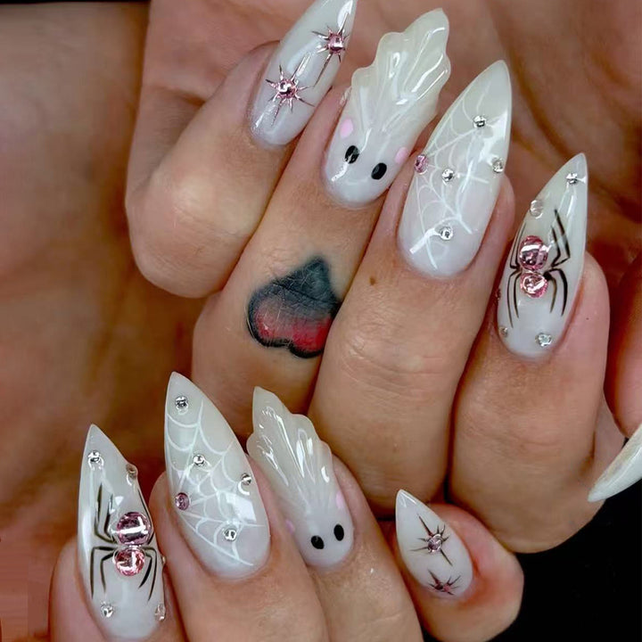 Artistic nail set with stainless steel applications Kalsten