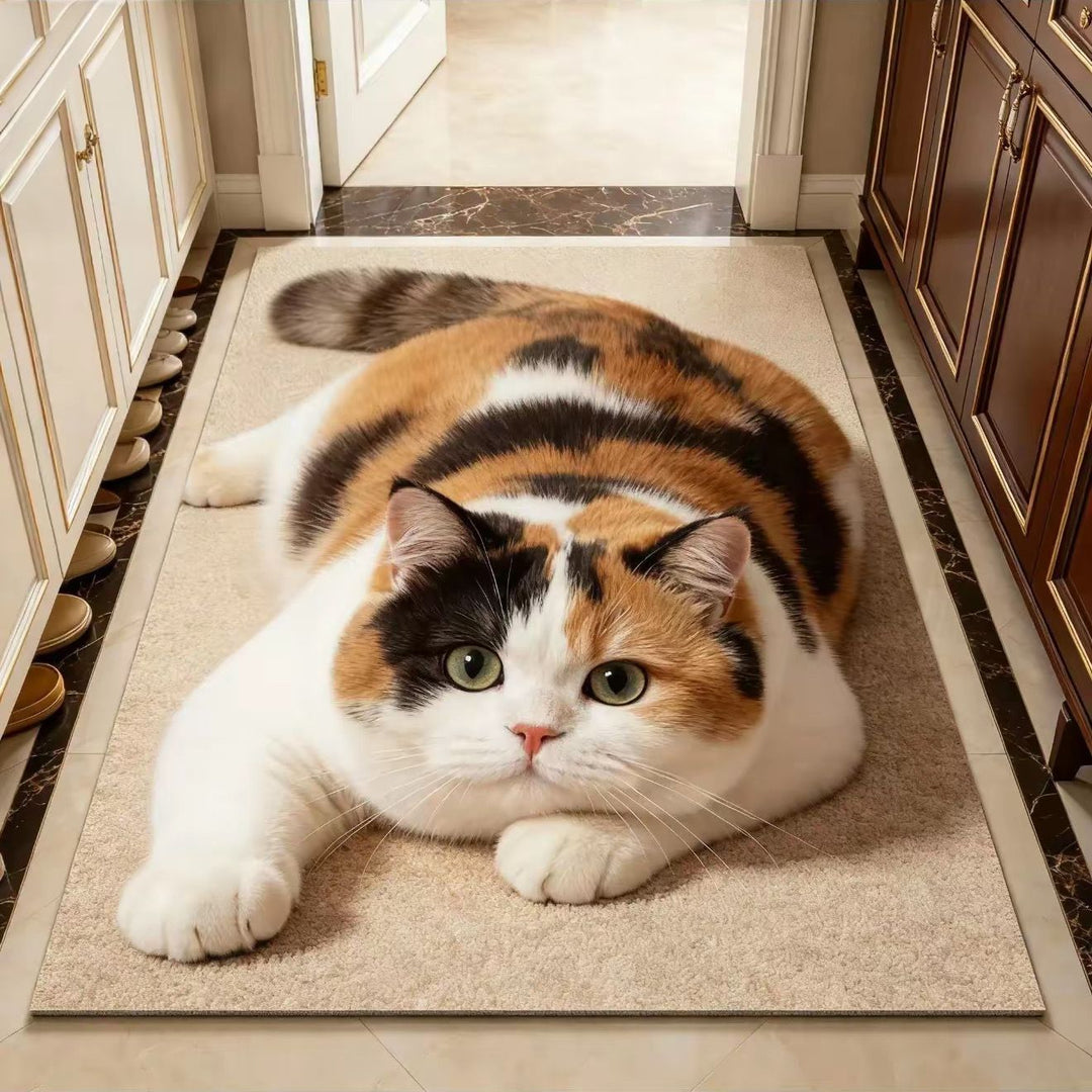 Cat-Themed Plush Area Mat