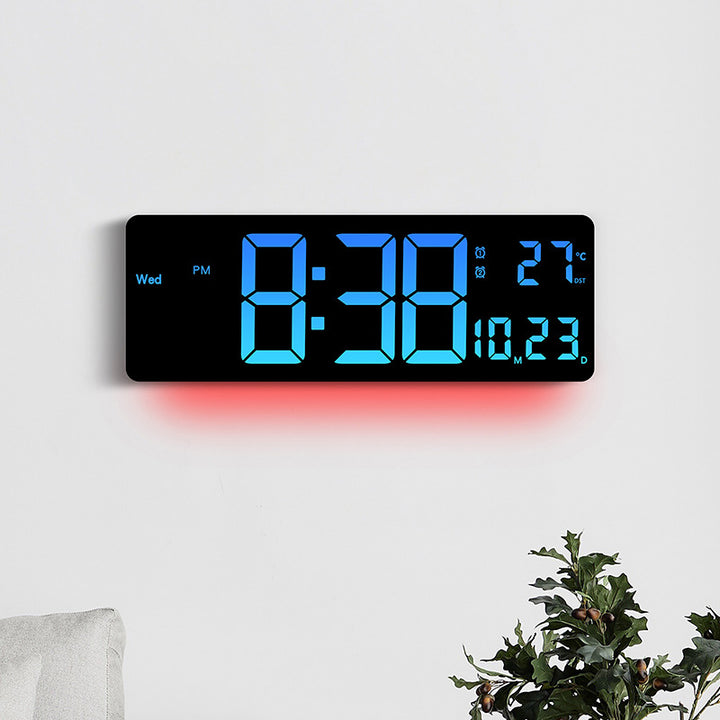 Digital Wall Clock with Multicolored LED Display Kalsten