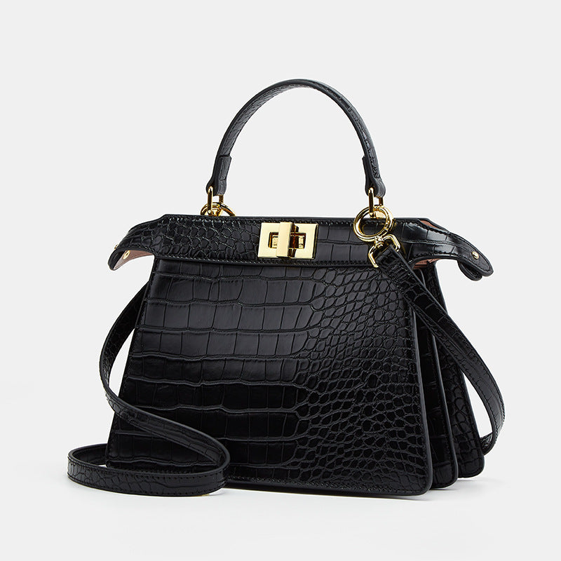 Crocodile Effect Structured Handbag