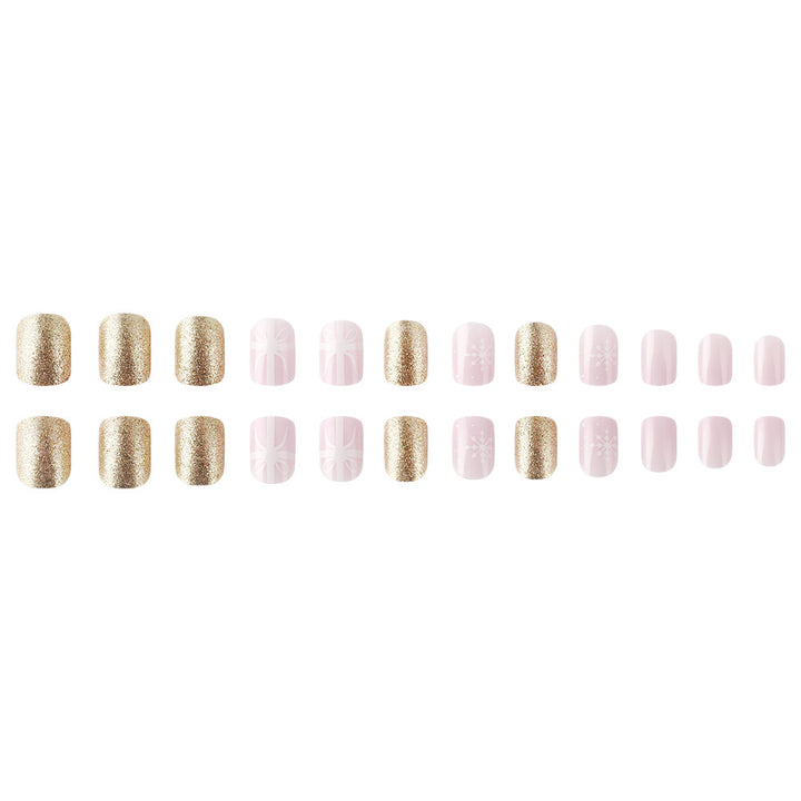 Festive Winter-Themed Press-On Nail Art Kalsten