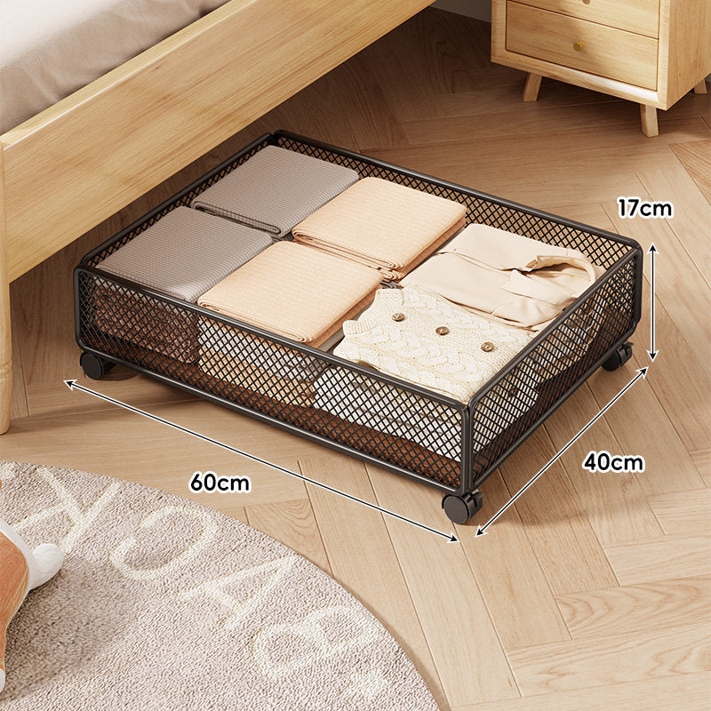 Under-Bed Rolling Mesh Storage Drawer with Locking Casters