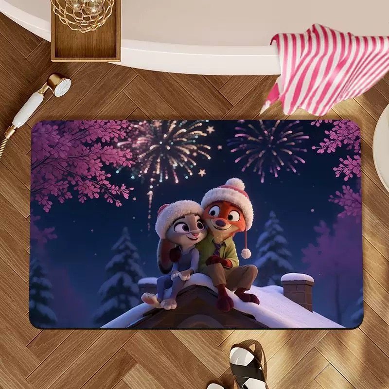 Cartoon Character Plush Mat for Interiors