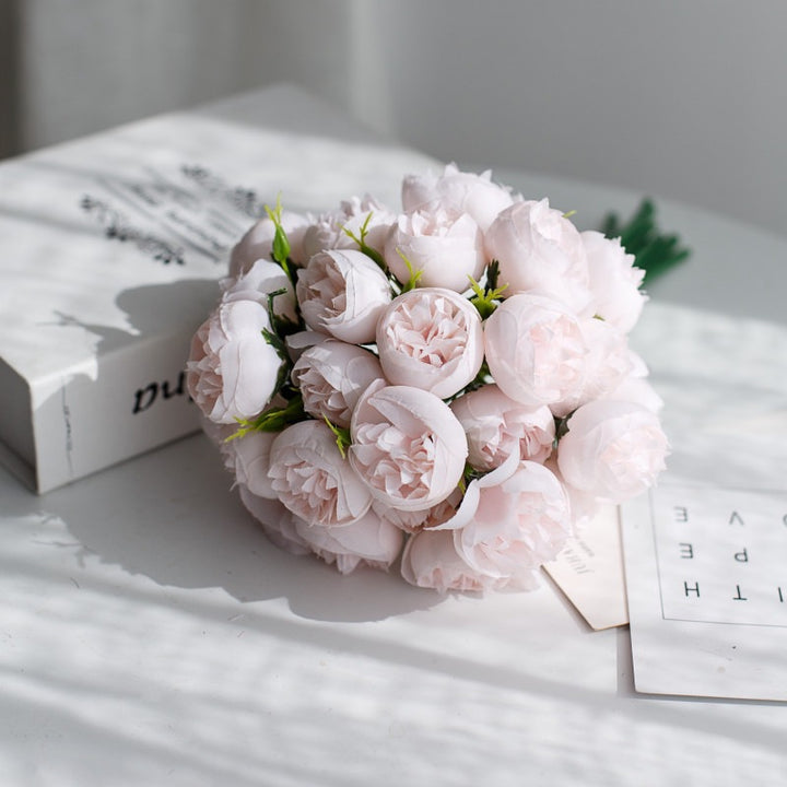 Realistic Synthetic Peony Bouquet