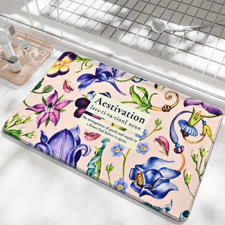 Floral-Decorative Bathroom Mat Kalsten