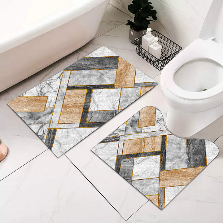Abstract Geometric Bath Mat Set
