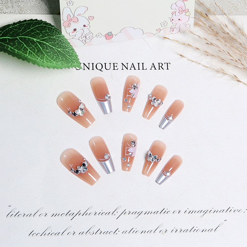 Artificial nail set with glamorous floral and glitter decorations Kalsten