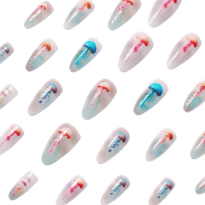 Artistic Jellyfish Design Nail Art Kalsten