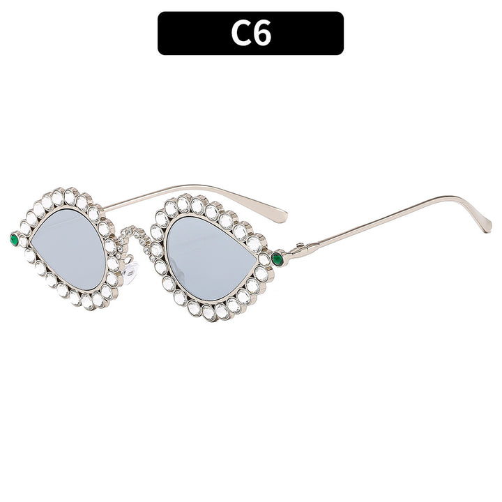 Decorative Rhinestone Cat-Eye Sunglasses