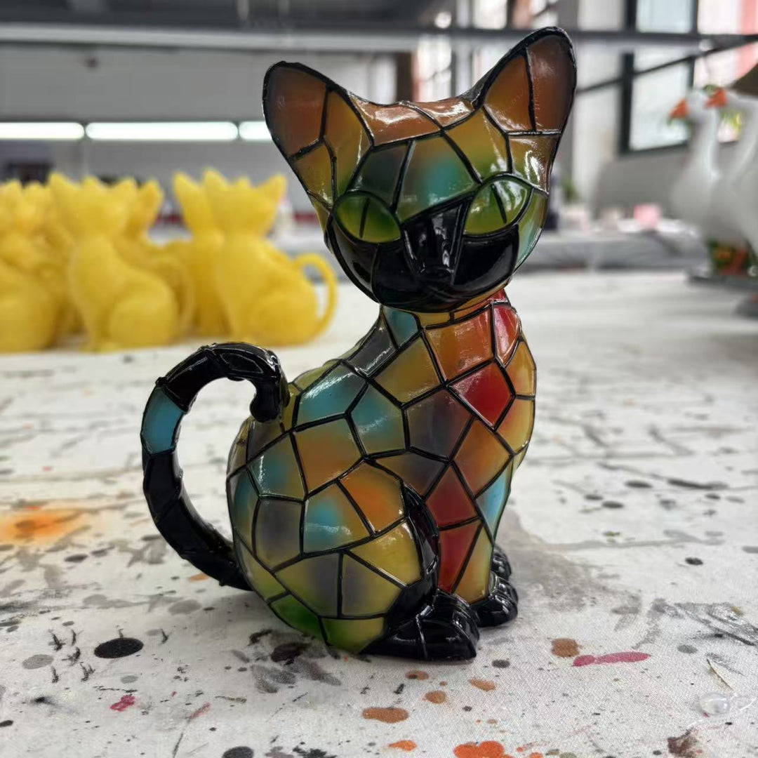 Decorative cat figurine in mosaic design Kalsten