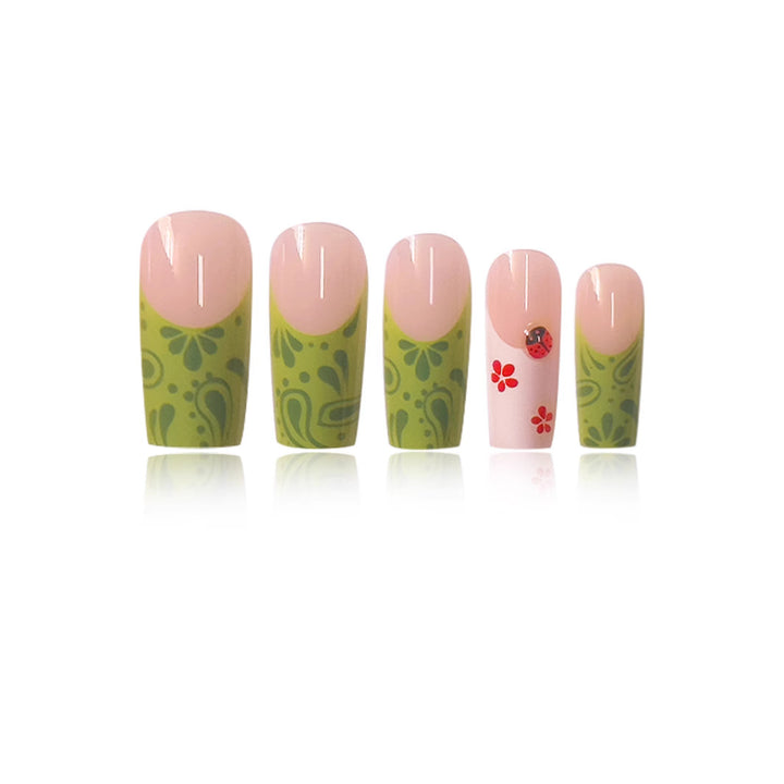 Floral Design Press-On Nail Art Kalsten