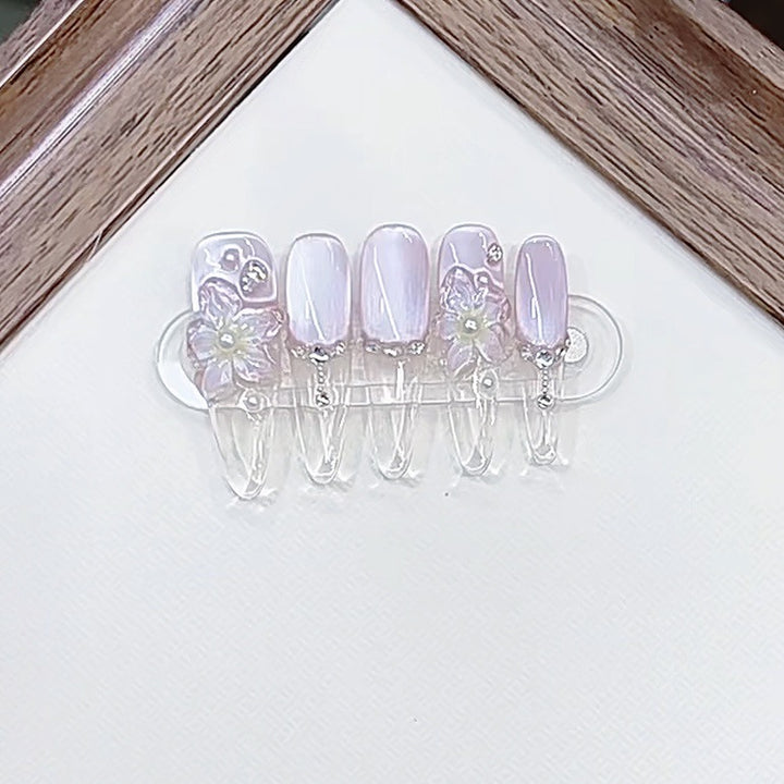 Floral Embellished Press-On Nail Set Kalsten