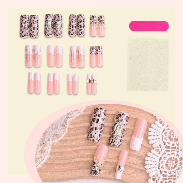 Premium Decorative Press-On Nail Art Set with Elegant Leopard Patterns Kalsten