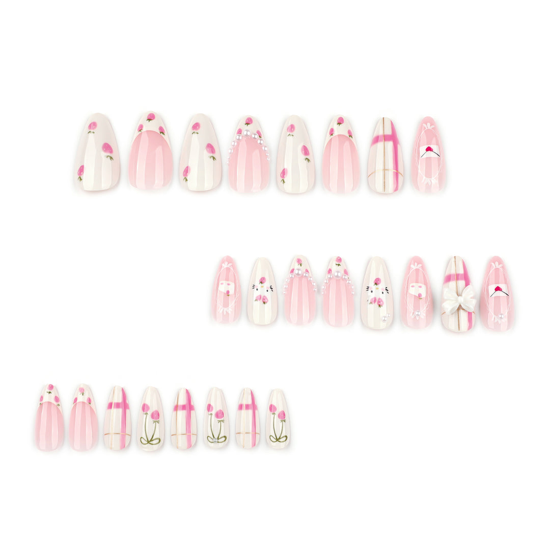 Artful stiletto nails with playful designs and a light 3D effect Kalsten