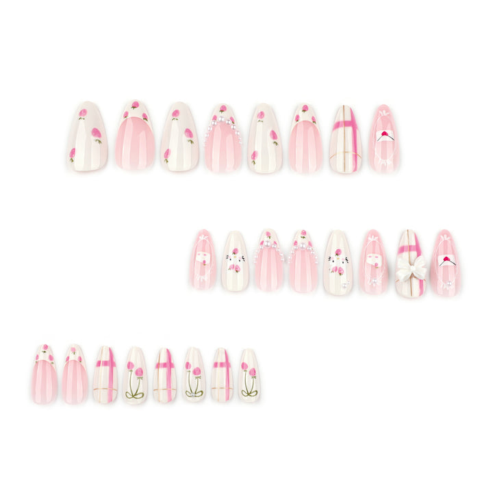 Artful stiletto nails with playful designs and a light 3D effect Kalsten