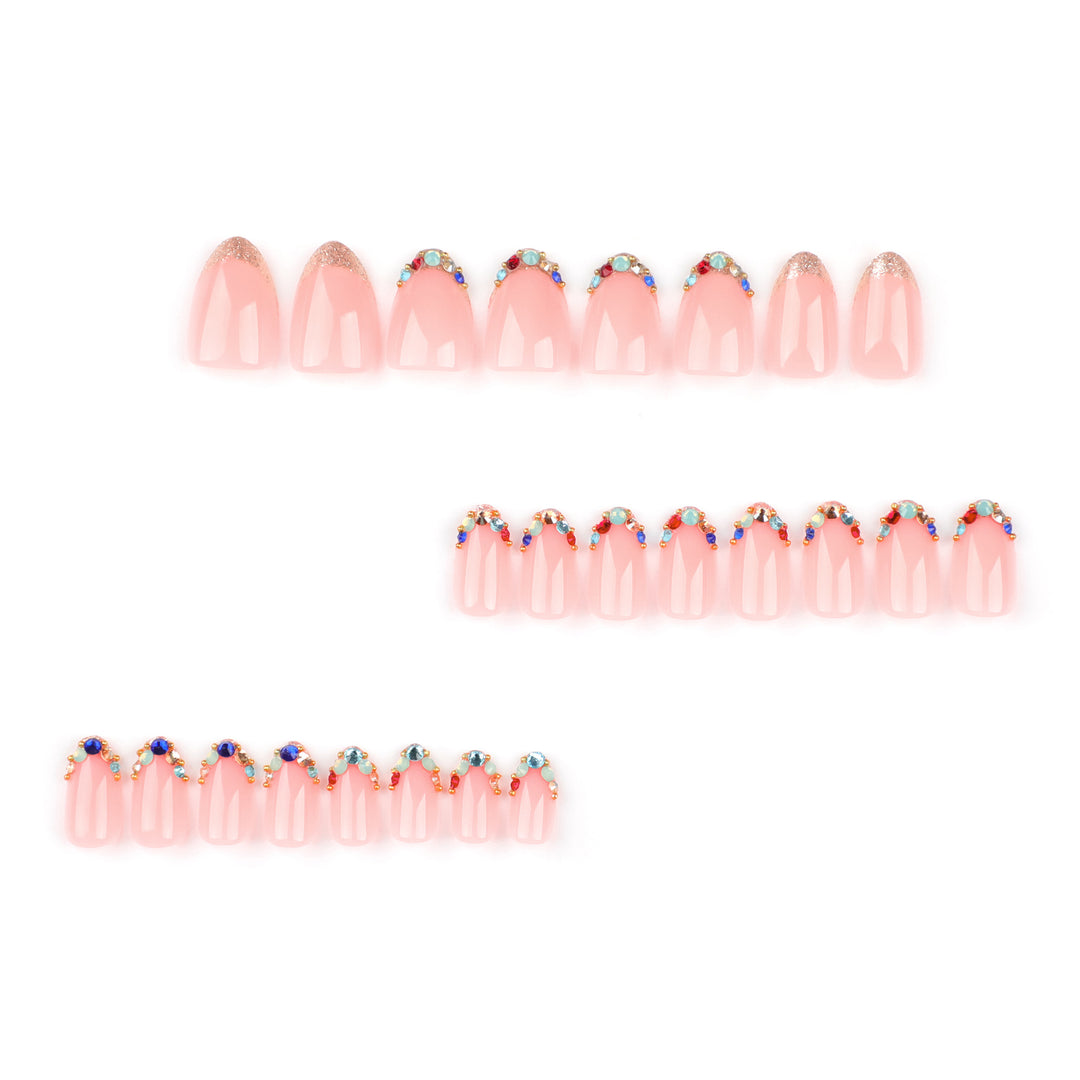 Artful nail art with glamorous rhinestone embellishments Kalsten