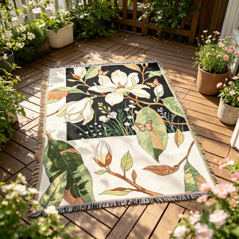 Artistic Floral Outdoor Tapestry