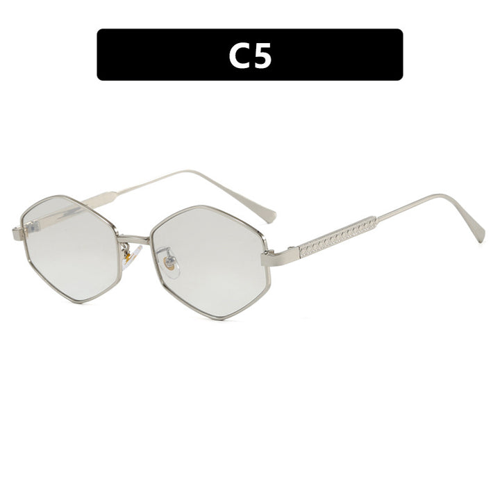 Women's hexagonal sunglasses with elegant metal accents and UV protection Kalsten