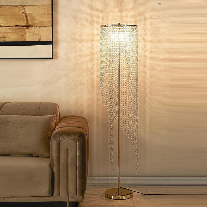Elegant Crystal Beaded Floor Lamp