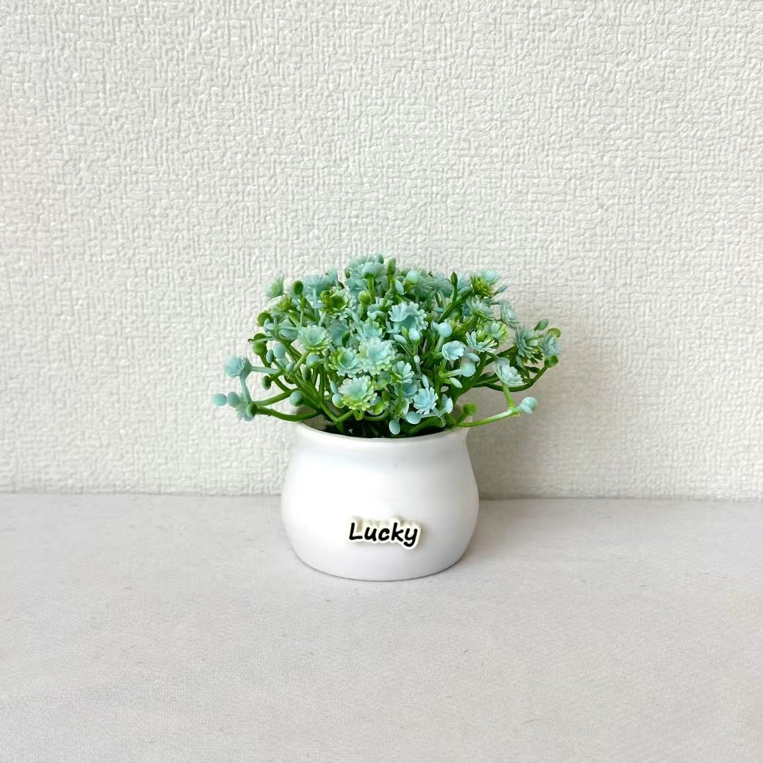 Lifelike Miniature Potted Floral Arrangement