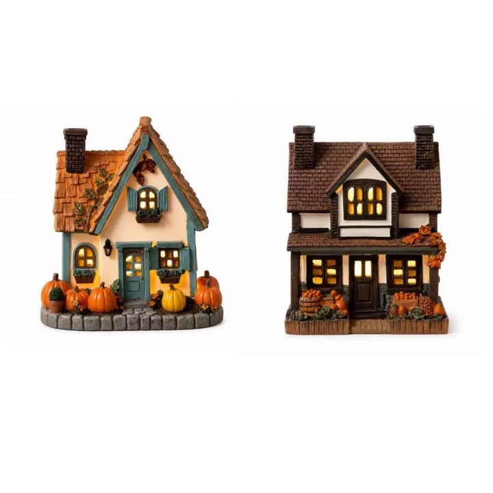Decorative Autumn-Themed House Figurine Kalsten
