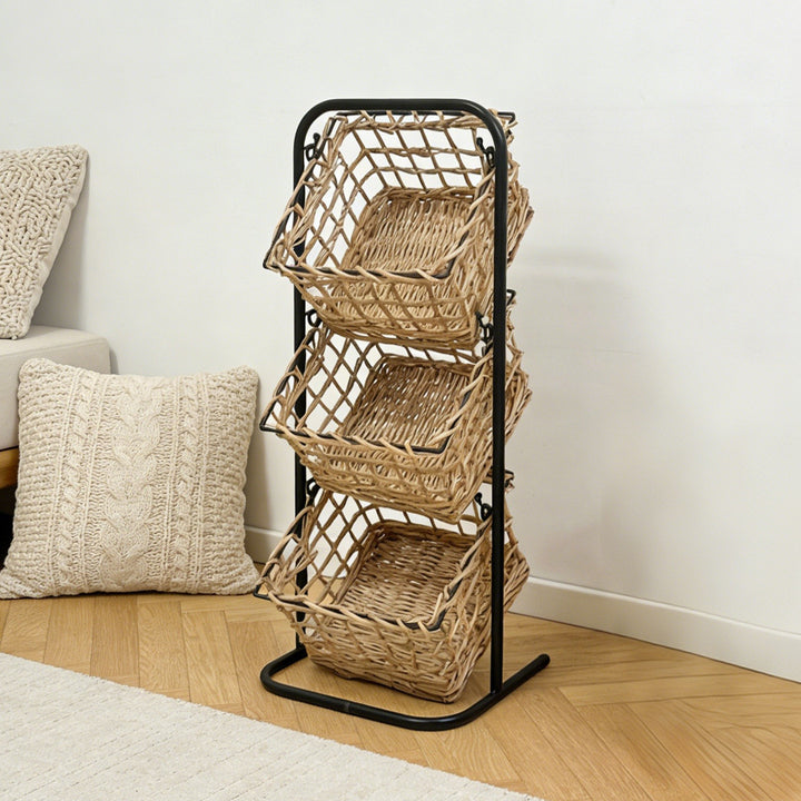 Wall system with three braided baskets Kalsten