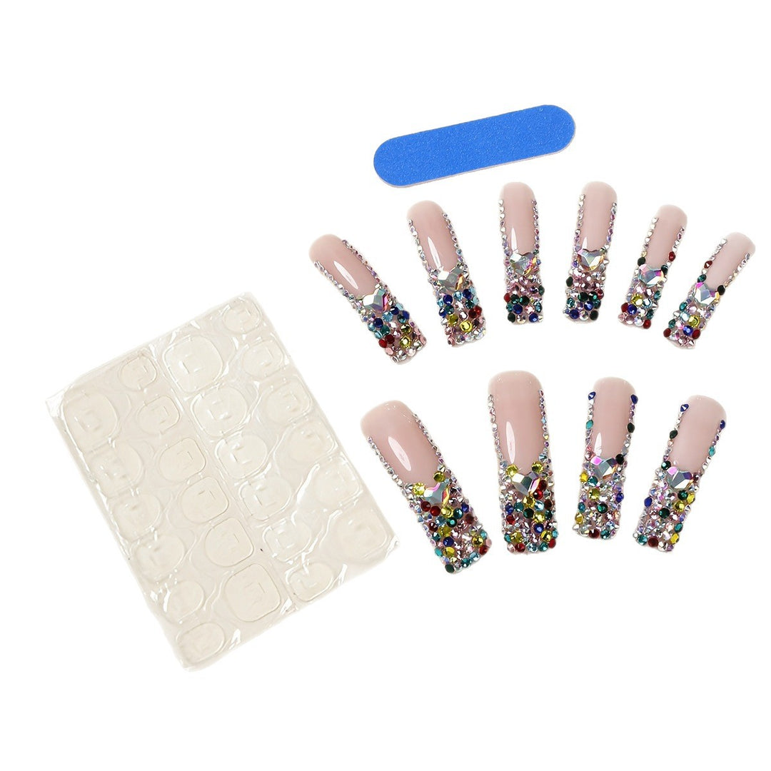 3D Decorative Press-On Nail Extensions with Sparkling Gem Accents Kalsten