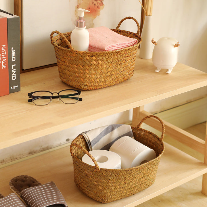 Unisex Handwoven Storage Basket with Ergonomic Handles Kalsten