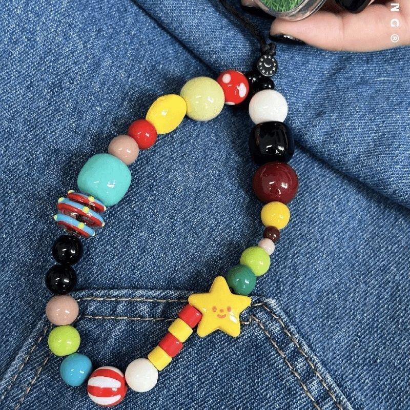 Colorful Decorative Beaded Phone Lanyard Kalsten