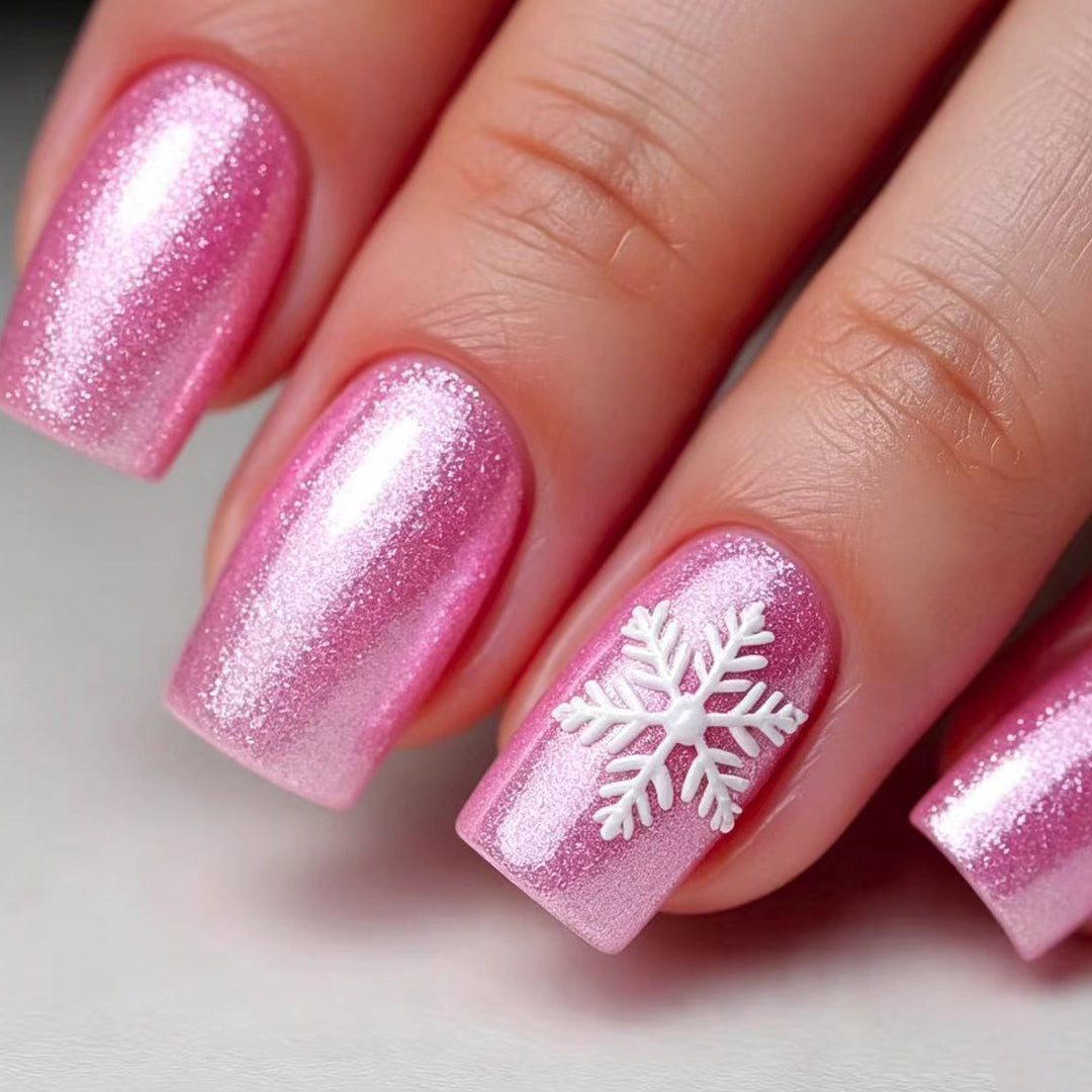 Creative Nail Art with Festive Snowflake Design Kalsten