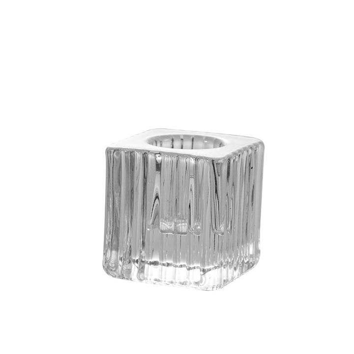 Square Ribbed Glass Votive Candle Holder Kalsten