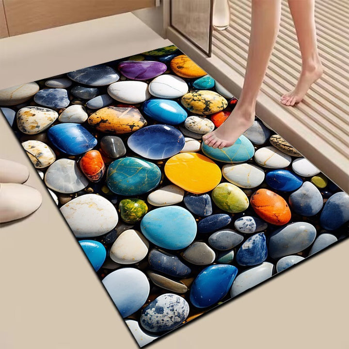 Textured Stone Print Area Mat Kalsten